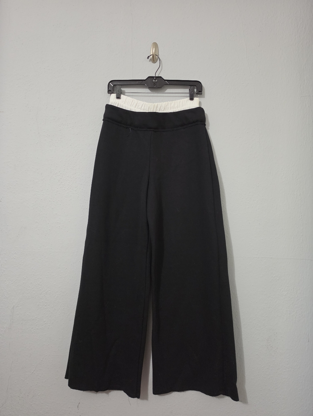 Zara Wide Leg Trouser with White Waist Trim NWT Small